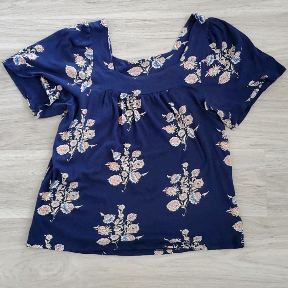 Lucky Brand Square Neck Short Sleeve Shirt
